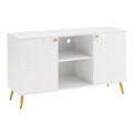 Credenza TV in Legno Bianco con Gambe in Metallo