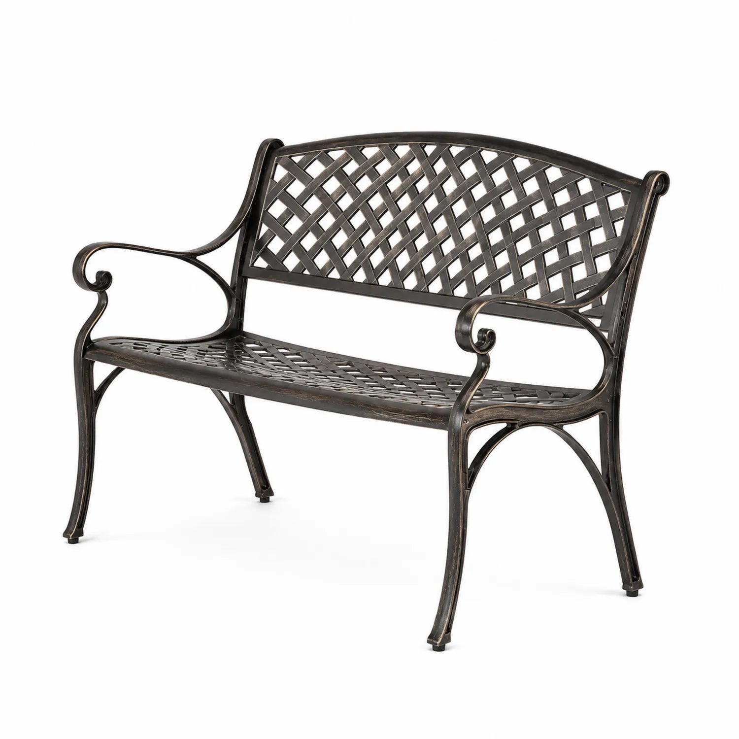 Panca da giardino in alluminio nero