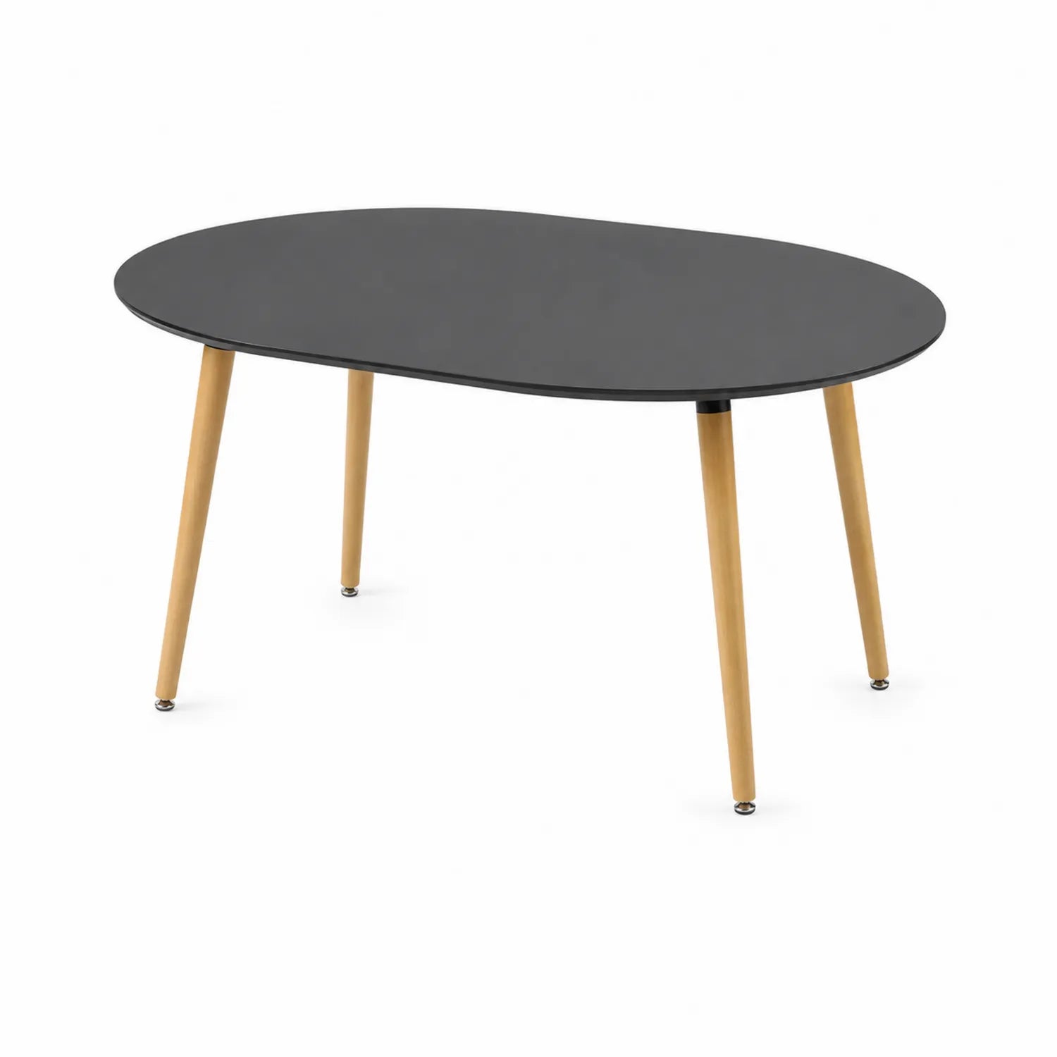 Tavolo ovale in MDF e legno Nero 140x85x75 cm