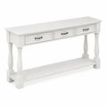 Consolle Rettangolare in Legno con 3 Cassetti Bianco