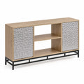 Mobile TV Legno Rovere e Acciaio 120x35x70 cm