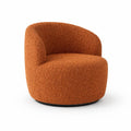 Poltrona in tessuto bouclé arancione 75 cm