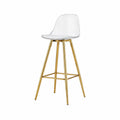 Sgabello in Plastica Trasparente con Gambe in Metallo Dorato