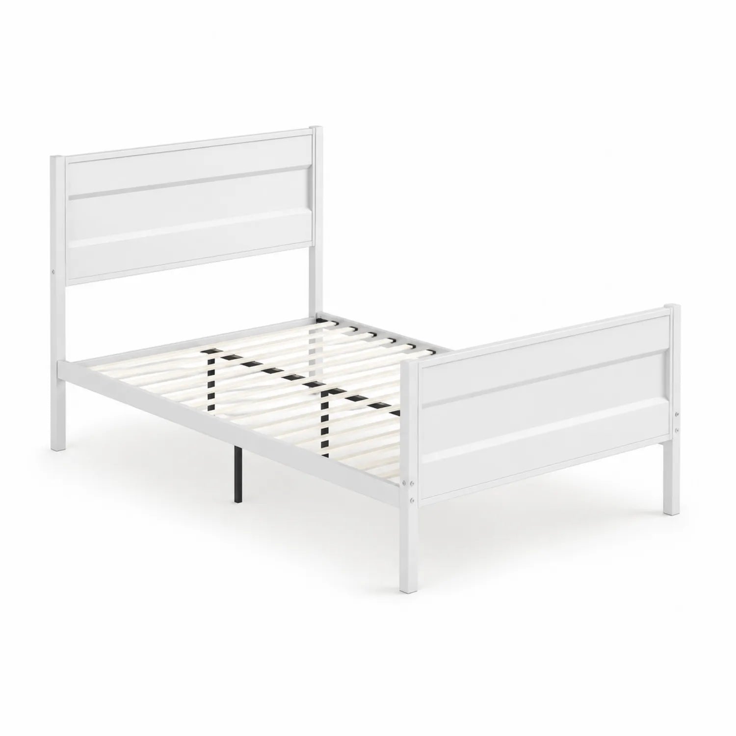 Letto singolo in acciaio bianco 196x90x82 cm