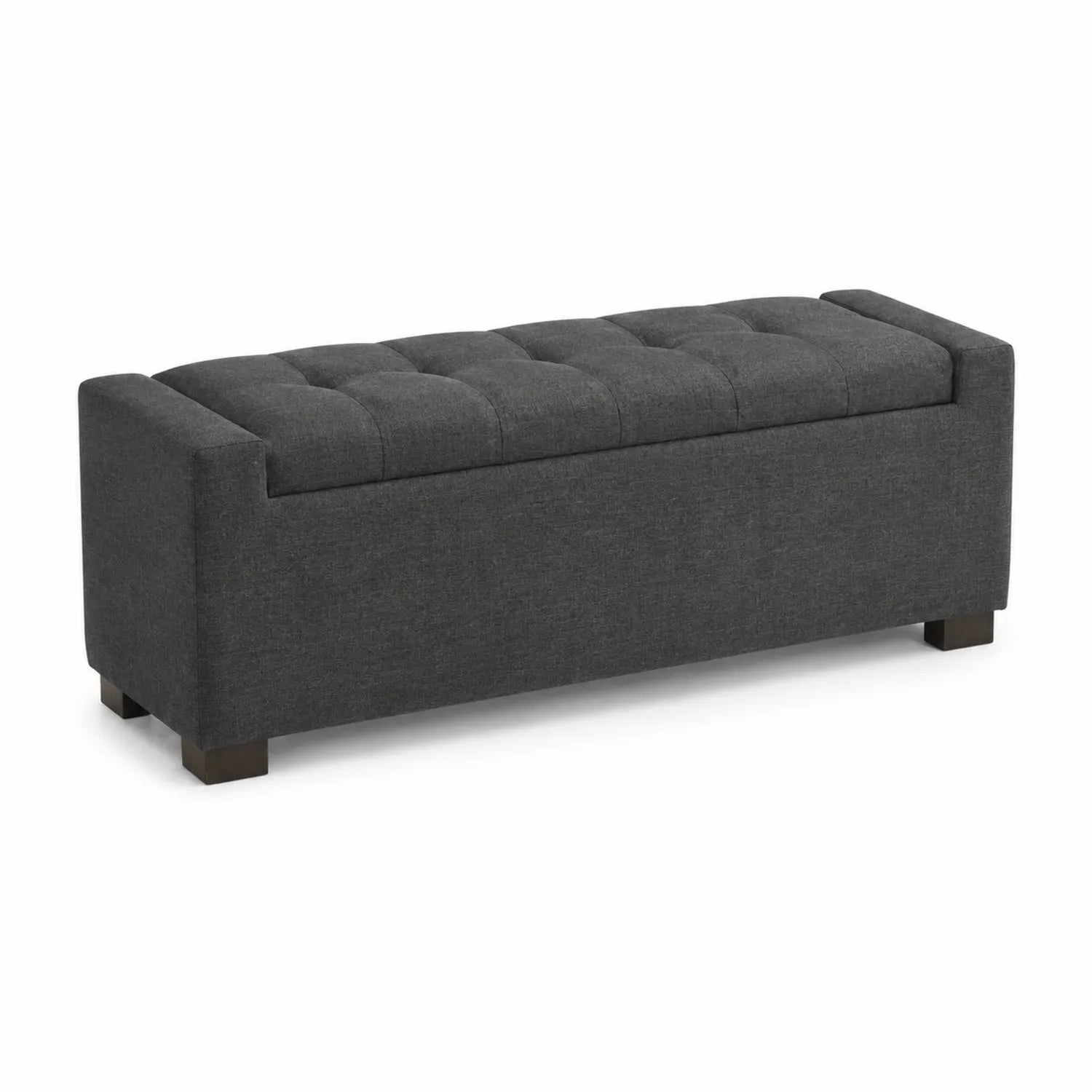 Panca in tessuto grigio antracite con contenitore