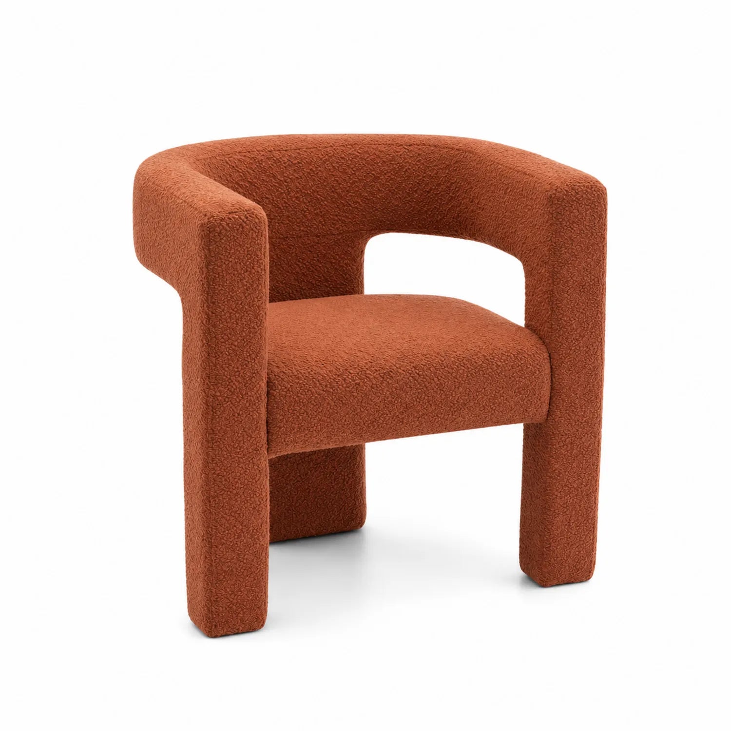 Sedia in tessuto bouclé marrone 60x60x70 cm