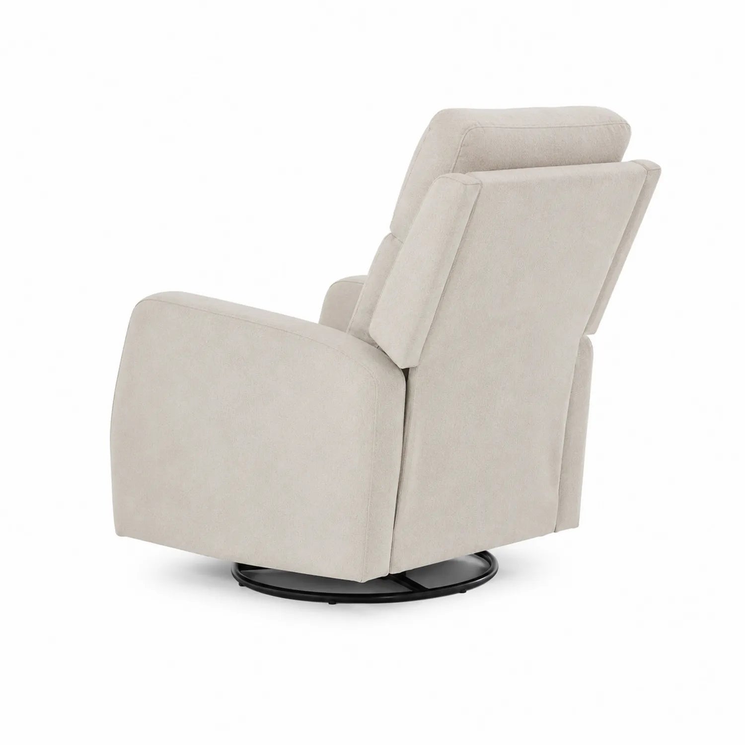Poltrona beige in tessuto con base girevole