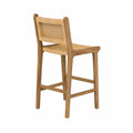 Sgabello da bar in teak e rattan intrecciato 102cm