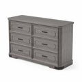 Cassettiera 6 cassetti in Legno Grigio 120x40x80 cm
