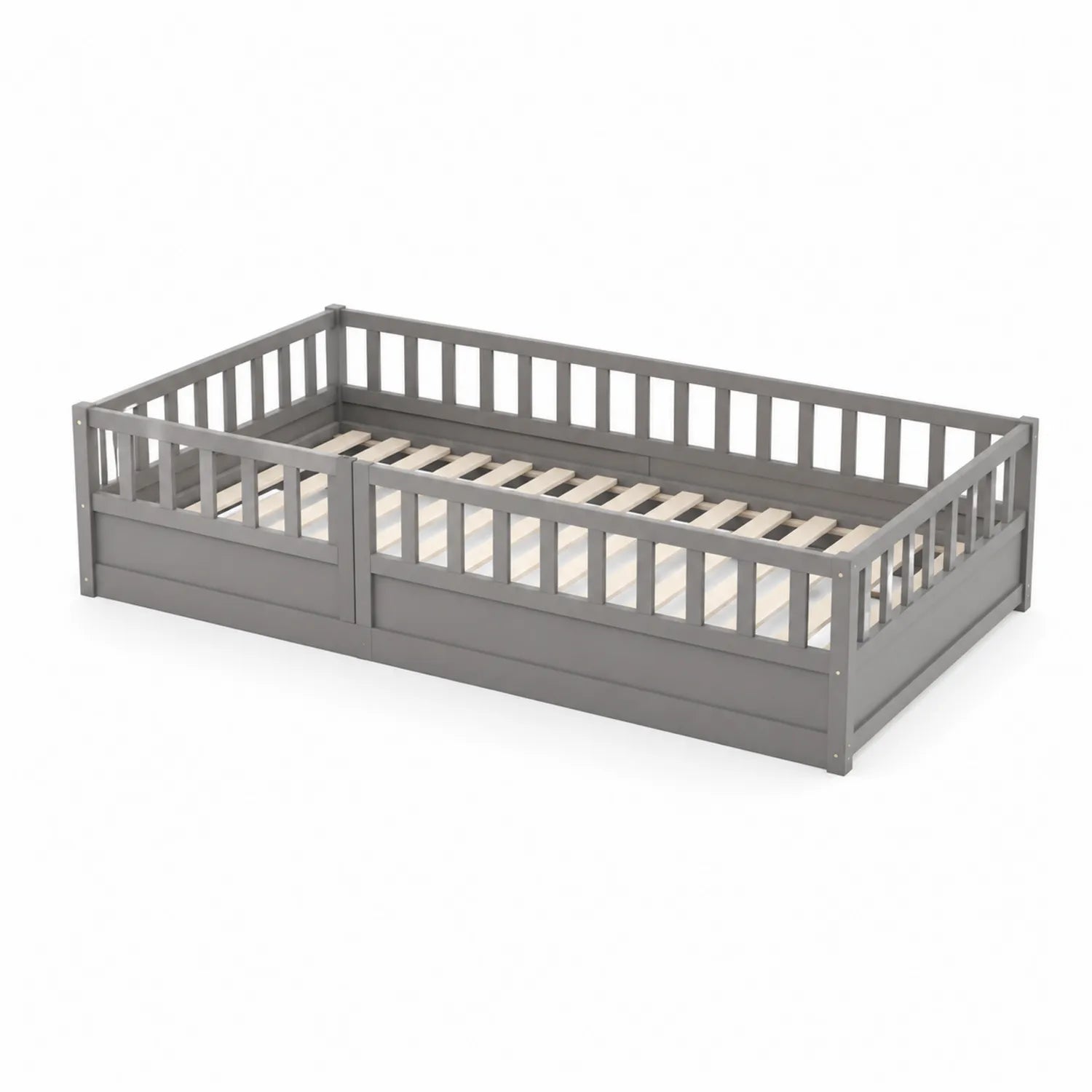 Letto per bambini in legno grigio 200x90 cm