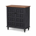 Credenza in Legno Nero con Piano in Noce