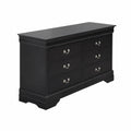 Cassettiera 6 cassetti in legno Nero 150cm