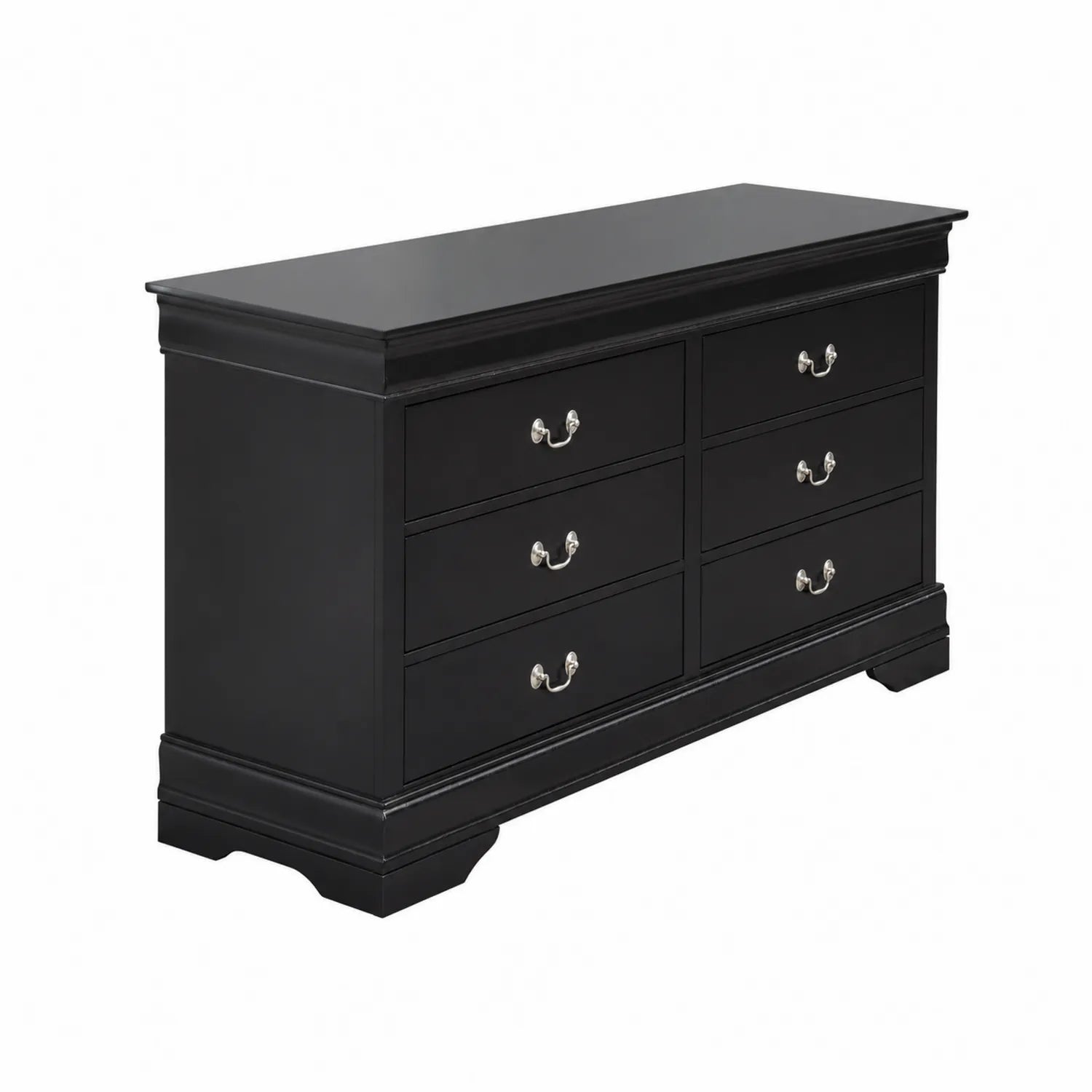 Cassettiera 6 cassetti in legno Nero 150cm