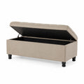 Panca contenitore in tessuto di poliestere con gambe rotonde 120x40x45 cm