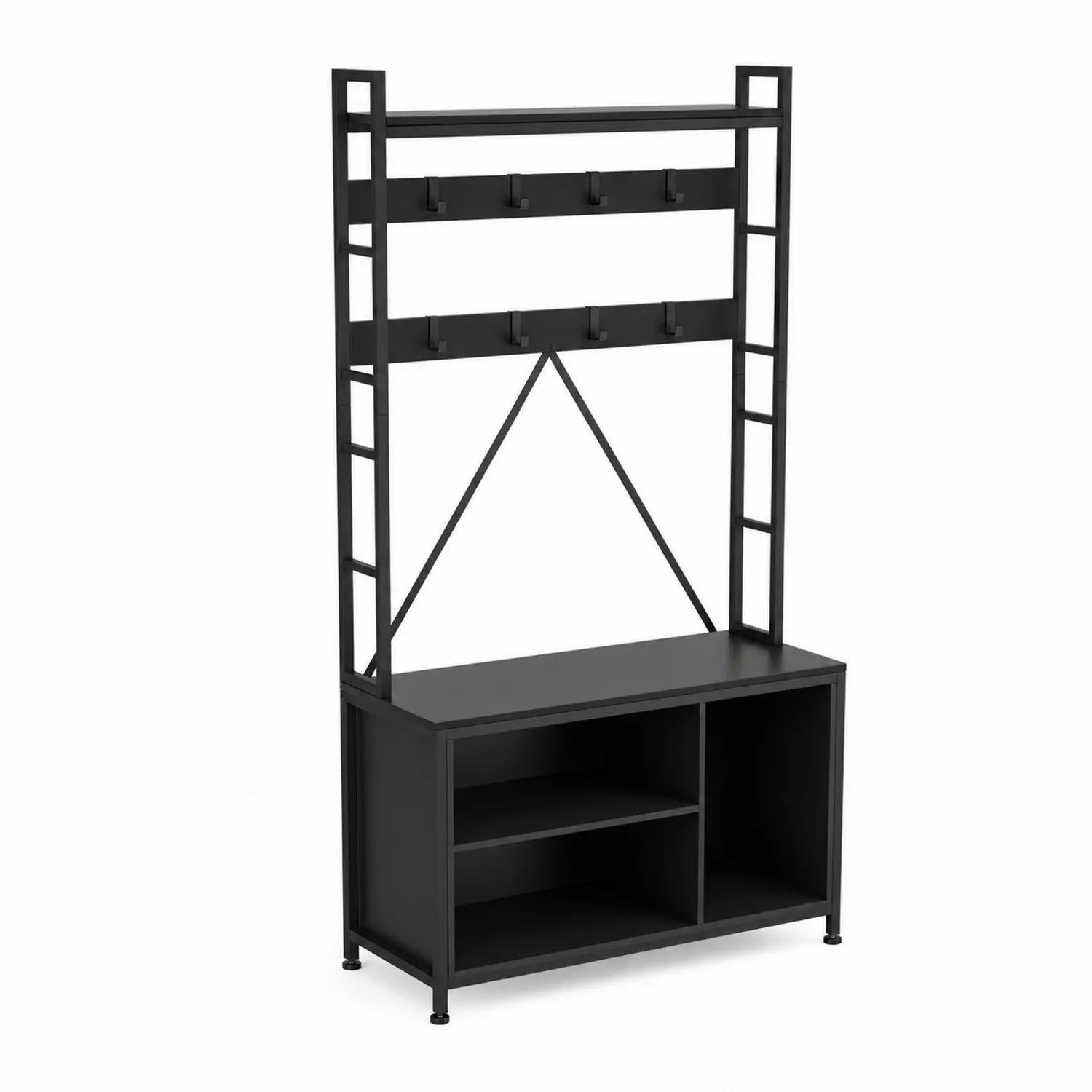 Appendiabiti in Metallo con Scaffale Nero