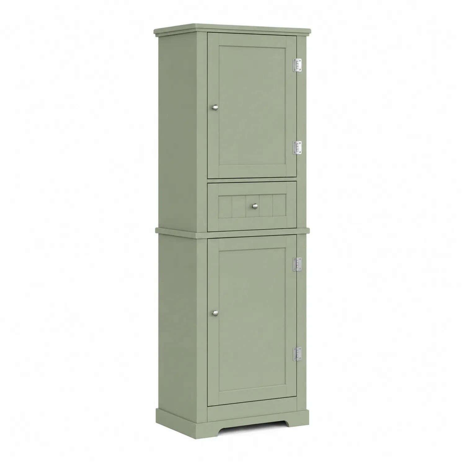 Armadio verticale in legno verde con ante e cassetto