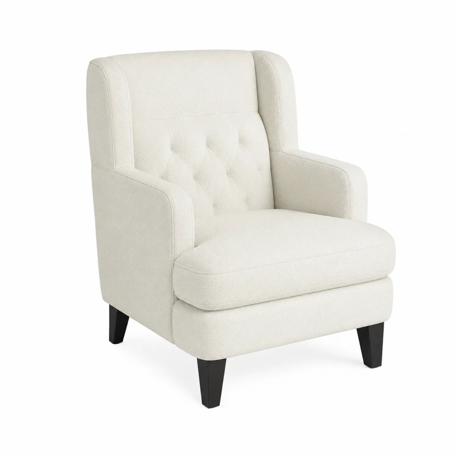 Poltrona in Tessuto con Gambe in Legno