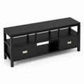 Mobile TV in legno MDF nero con cassetti e scaffali