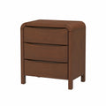Comodino in Legno Marrone con Tre Cassetti