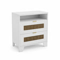 Comodino in legno e MDF a due cassetti
