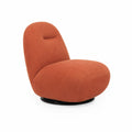 Poltrona girevole in tessuto arancione con struttura in metallo