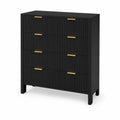Cassettiera in Legno con 5 Cassetti Nero 80x40x100 cm