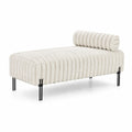Panca in tessuto sintetico beige con gambe in metallo